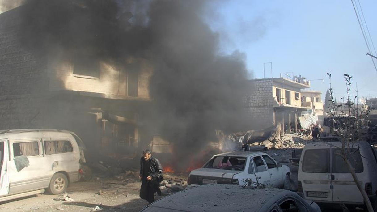 شامی جنگی طیارے کی ادلیب پر بمباری ، 11 شہری ہلاک
