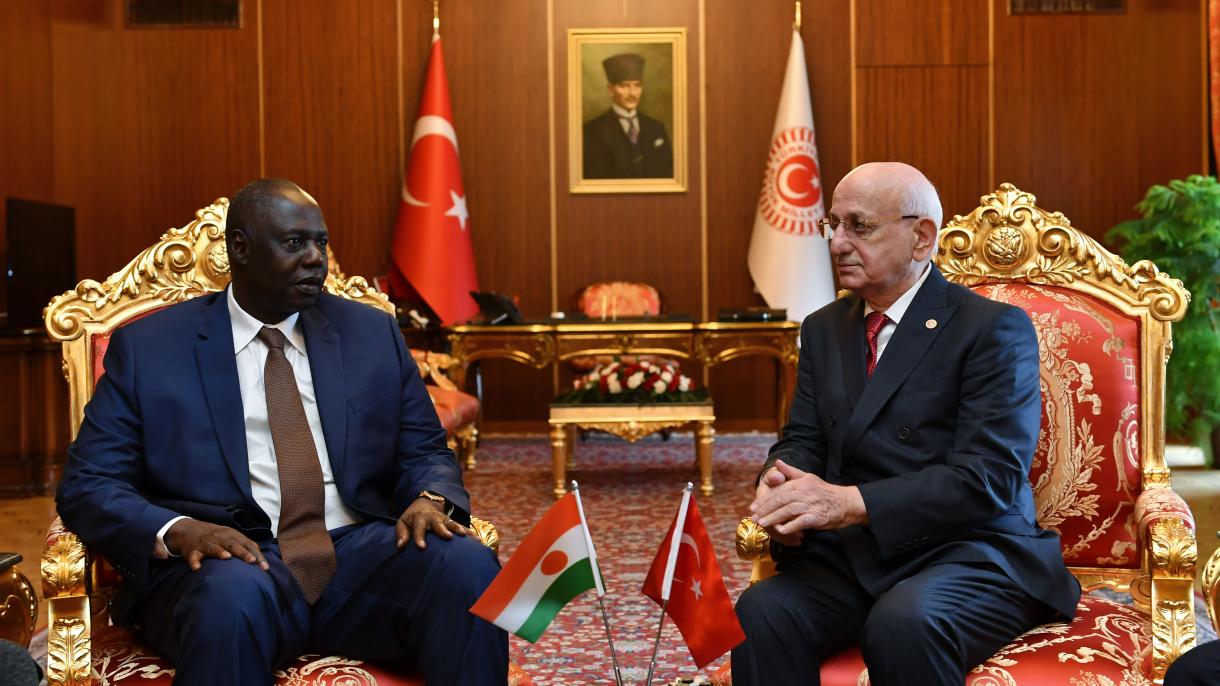 Mejlisiň başlygy Ismail Kahraman Nigeriň Milli mejlisiniň başlygy Tinni bilen duşuşdy