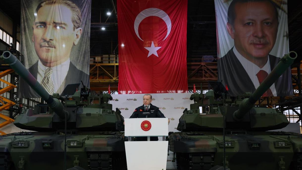 جمهوررئیس اردوغان تورکیه ده ایشلب چیقریلگن تانک حقیده گپیردی