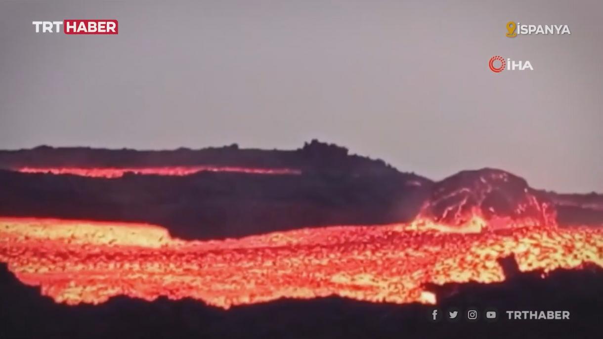Пальма аралында лаванын агымы токтой элек