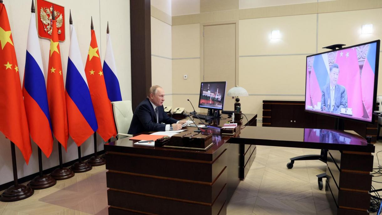 ویدیوکنفرانس بین روسای جمهور روسیه و چین ابعاد مختلف روابط دوجانبه و مسائل بین‌المللی