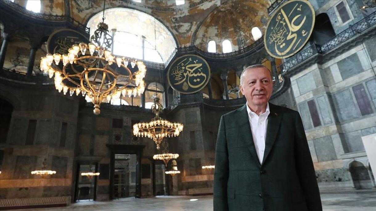 اردوغان از ایاصوفیه بازدید کرد