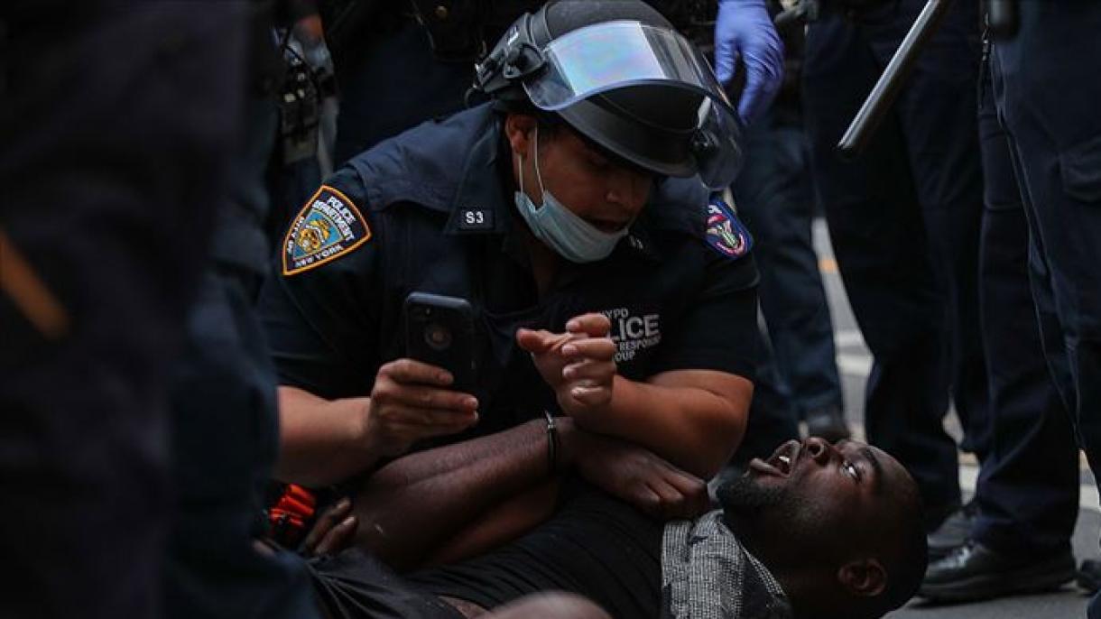 Protesta de la violencia policial y el racismo en EEUU en el centesimo día de la muerte de Floyd