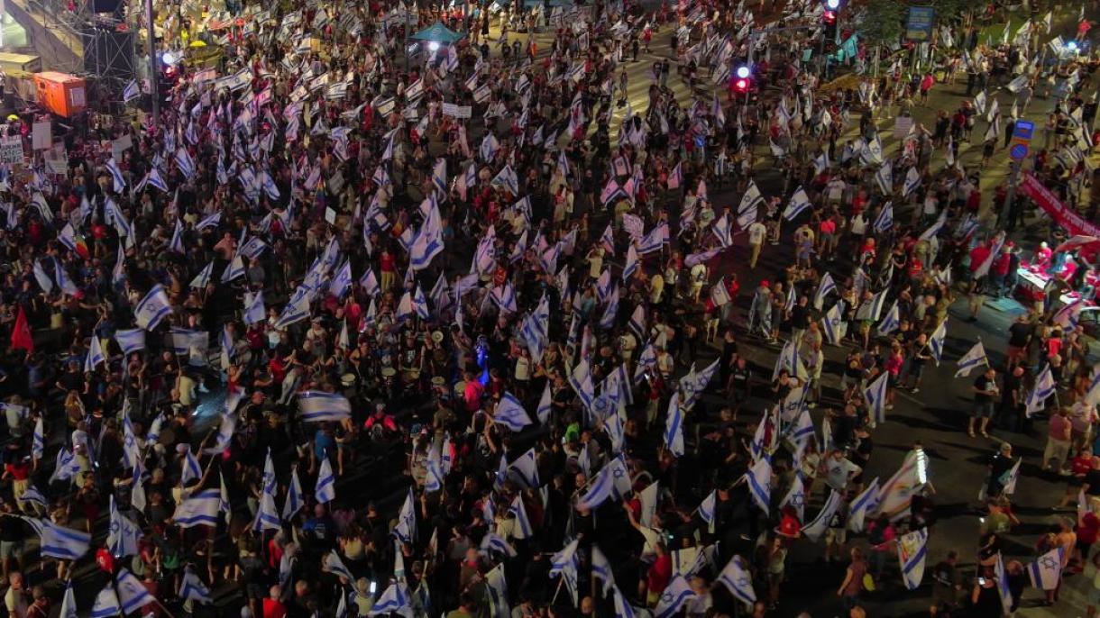 以色列抗议政府司法改革示威进入第35周