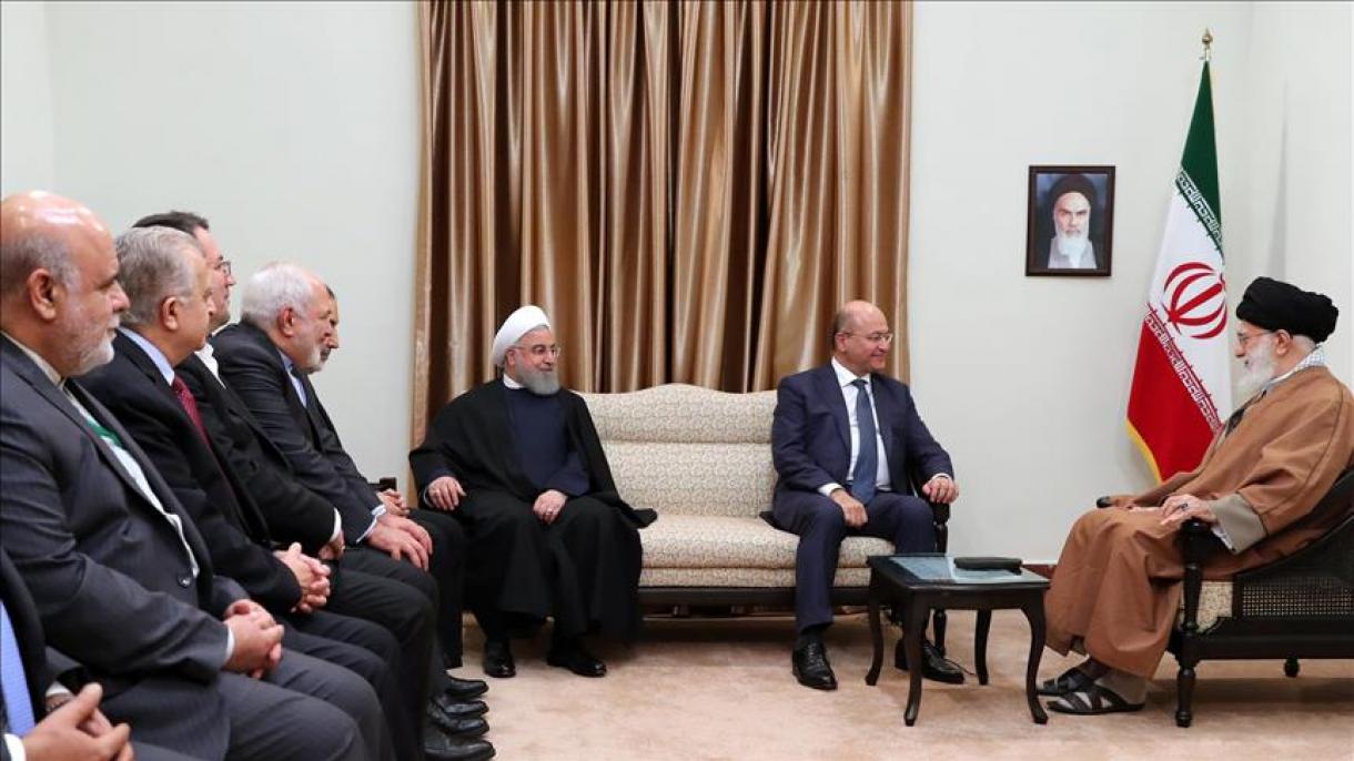 عراق پرزیدنتی، تهراندا ایران لیدری علی خامنه'ای ایله بیر آرایا گلدی