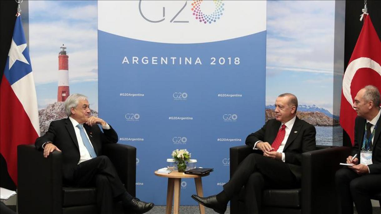 دیدار اردوغان و رئیس جمهور شیلی در حاشیه اجلاس گروه 20