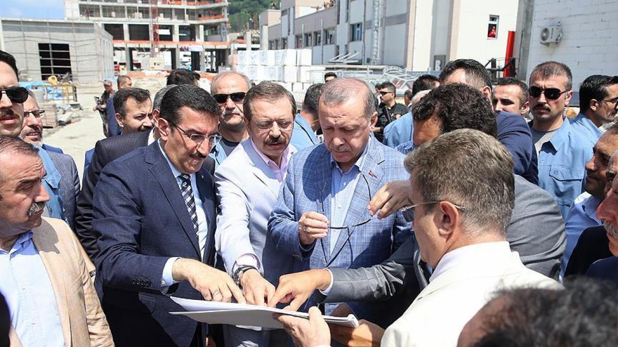 Presidente Erdogan visita la Puerta Fronteriza de Sarp entre Turquía y Georgia