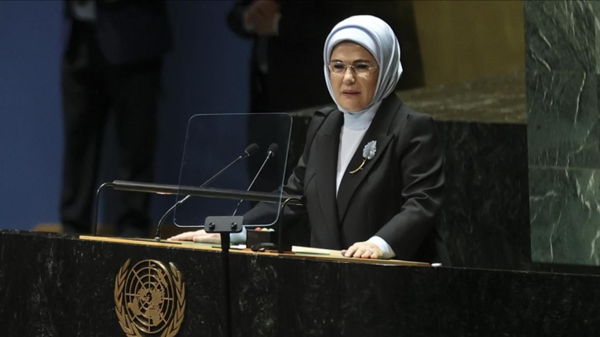 ترک خاتون اول کا اقوام متحدہ کی  جنرل اسمبلی سے خطاب، زیرو ویسٹ منصوبوں کو عملی جامہ پہنانے پر زور