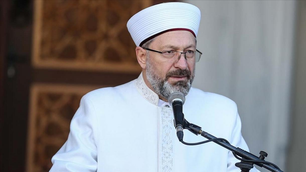 Ali Erbaş Regaib Gijesi mynasybetli ýüzlenme çap etdi