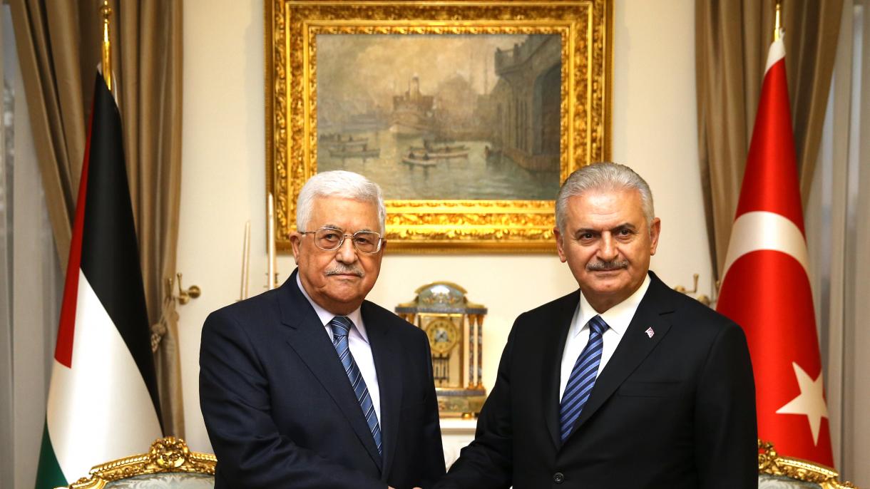 رئیس دولت فلسطین و نخست وزیر ترکیه باهم ملاقات نمودند