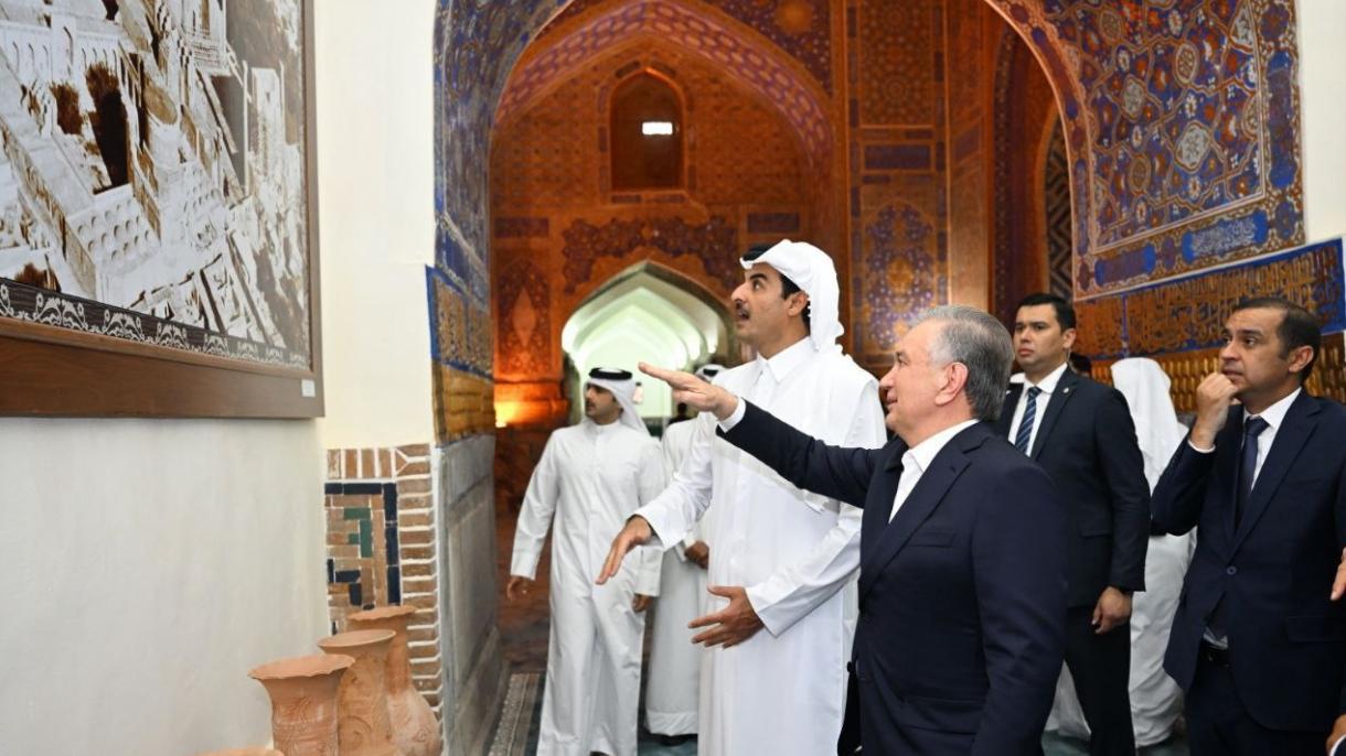 Katar Özbekistan Mirziyayev Şeyh Tamim Semerkant1.jpg