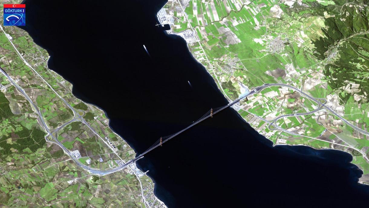 国防部分享1915 恰纳卡莱大桥的卫星图像