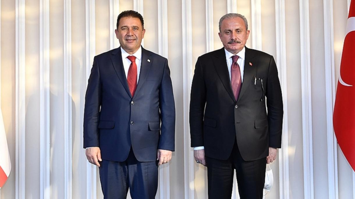 Mustafa Şentop we DKTR-nň Premýer ministri Ersin Saner özara duşuşyk geçirdiler