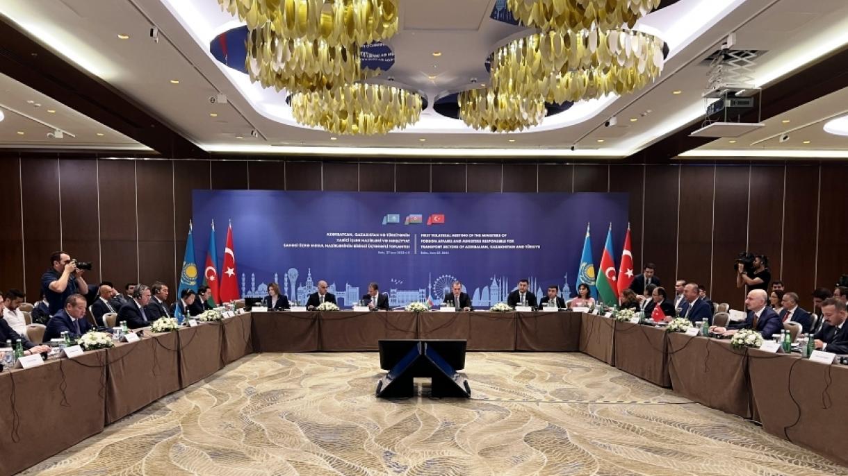 Azərbaycan-Türkiyə-Qazaxıstan nazirlərinin ilk üçtərəfli görüşü keçirildi