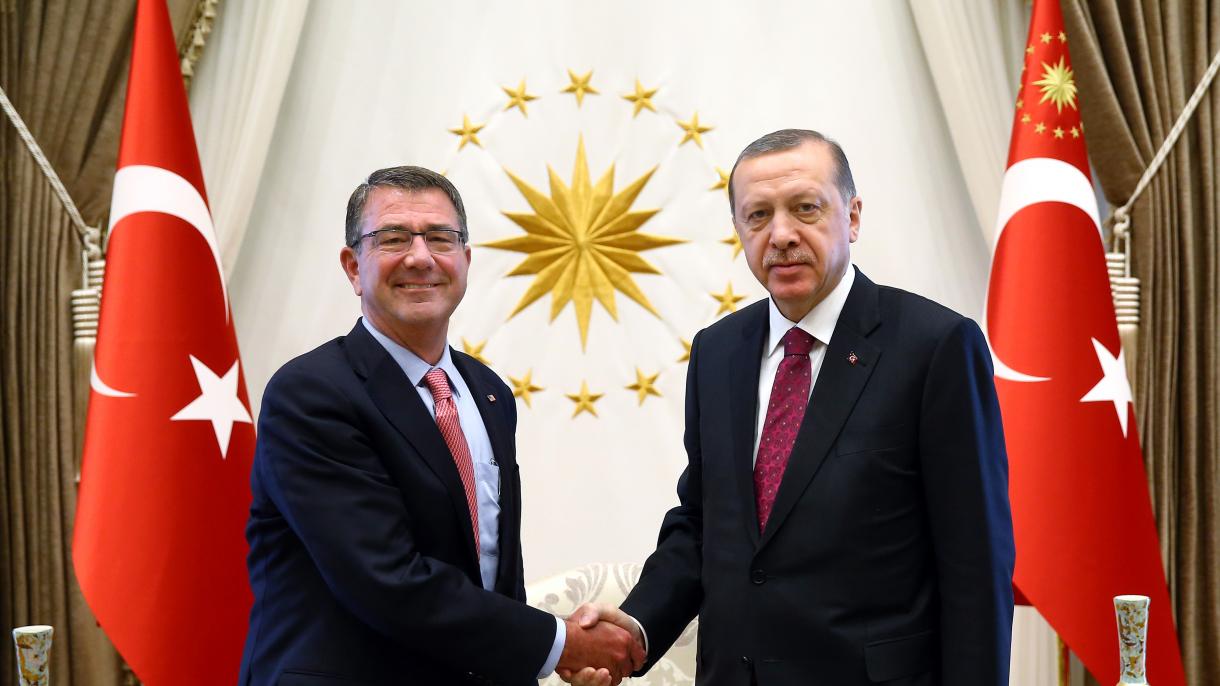 وزیر دفاع آمریکا از سوی اردوغان رییس جمهور ترکیه به حضور پذیرفته شد