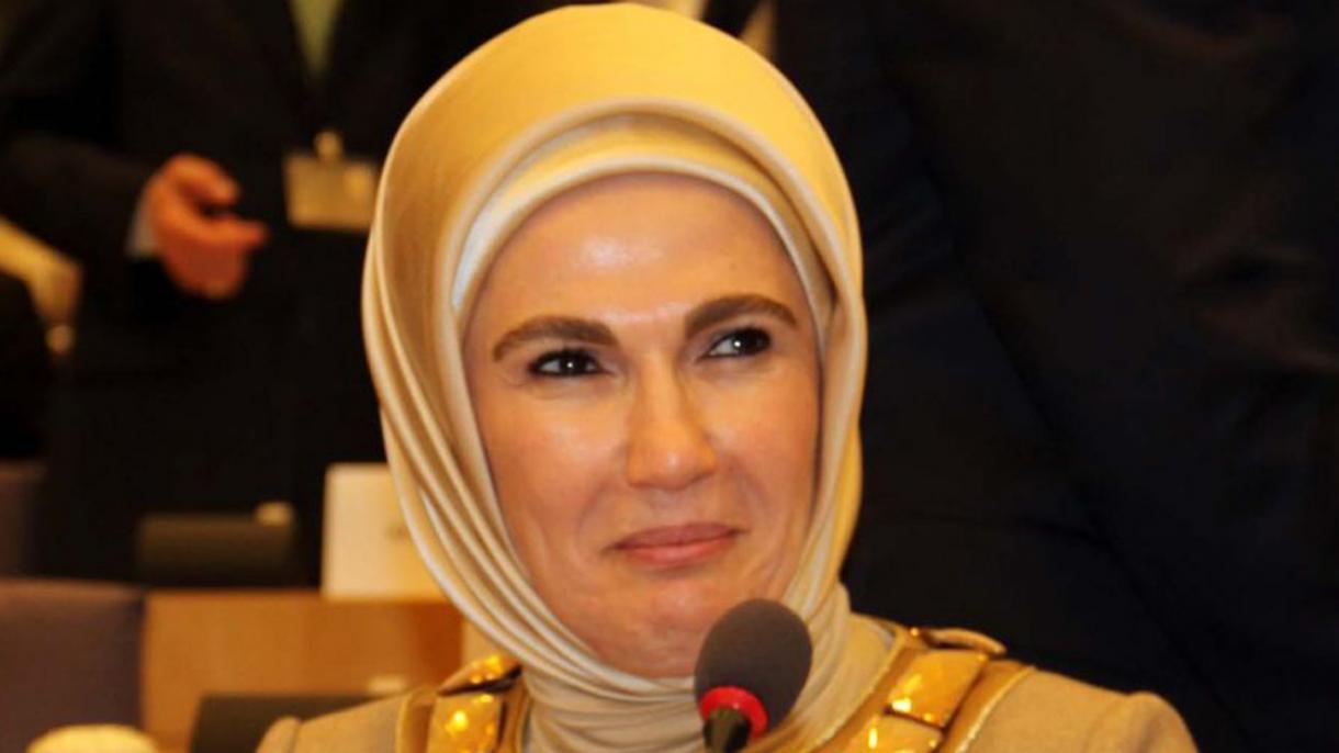 La primera dama Emine Erdogan envía cartas a las esposas de los líderes por Arakán