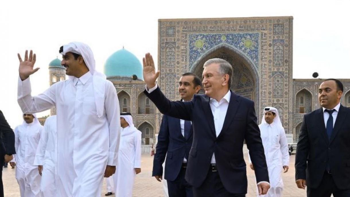 Katar Özbekistan Mirziyayev Şeyh Tamim Semerkant3.jpg