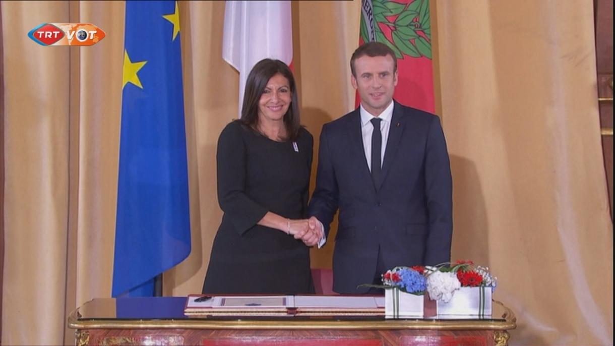 法国新总统马克龙宣誓就职