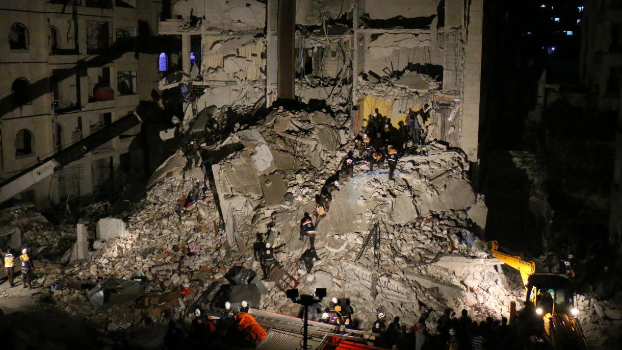 انفجار در ساختمانی هفت طبقه در مرکز ادلب