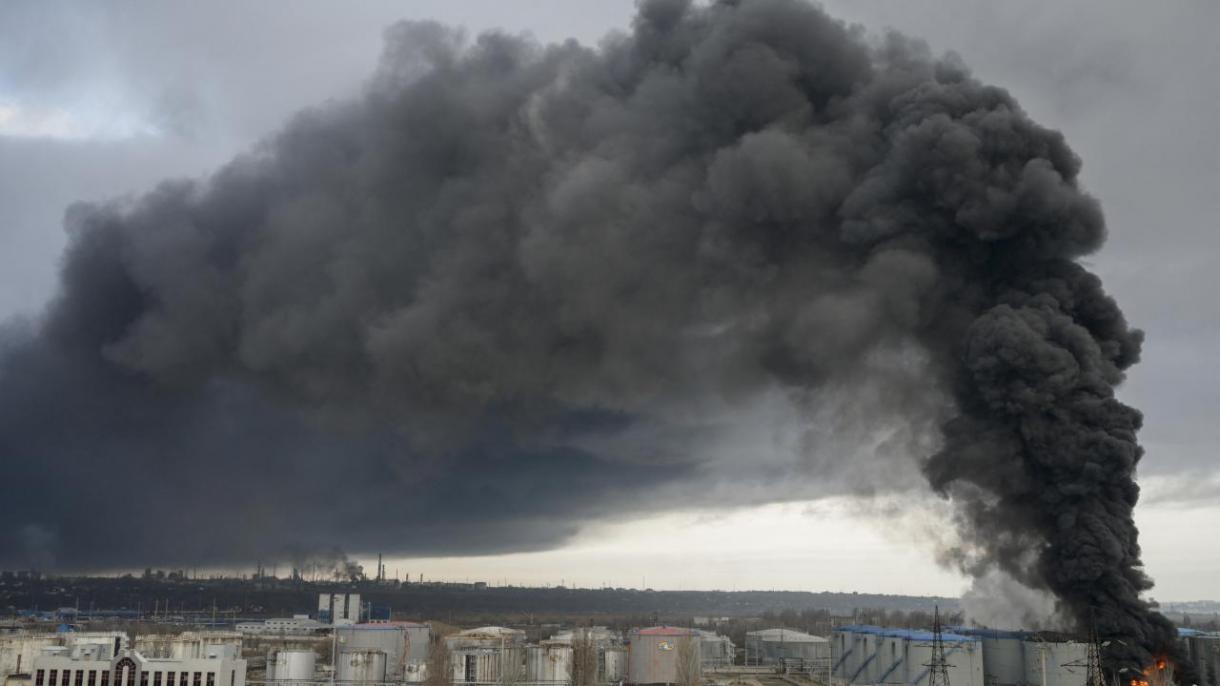 حمله اردوی  روسیه به مخازن مواد سوختی اوکراین