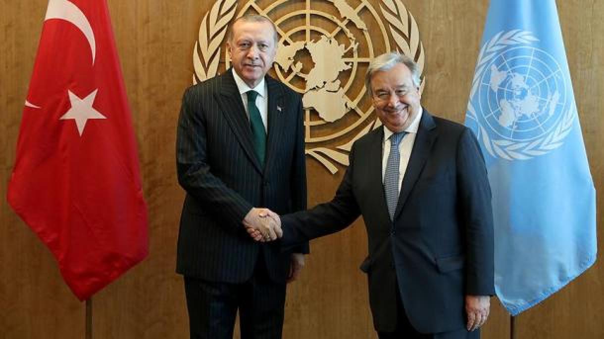 Erdogan e Guterres enfatizam o fortalecimento da cooperação entre a Turquia e a ONU
