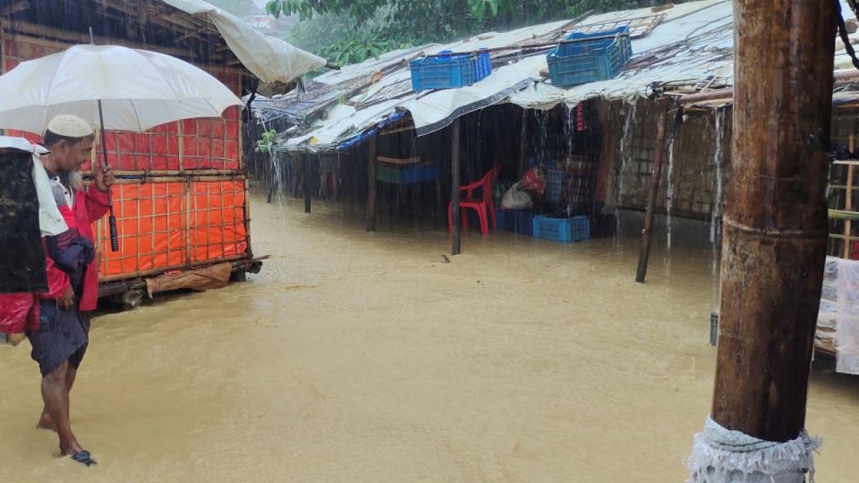 وضعیت نگران کننده پناهندگان آراکانی در پی باران های موسمی در بنگلادش