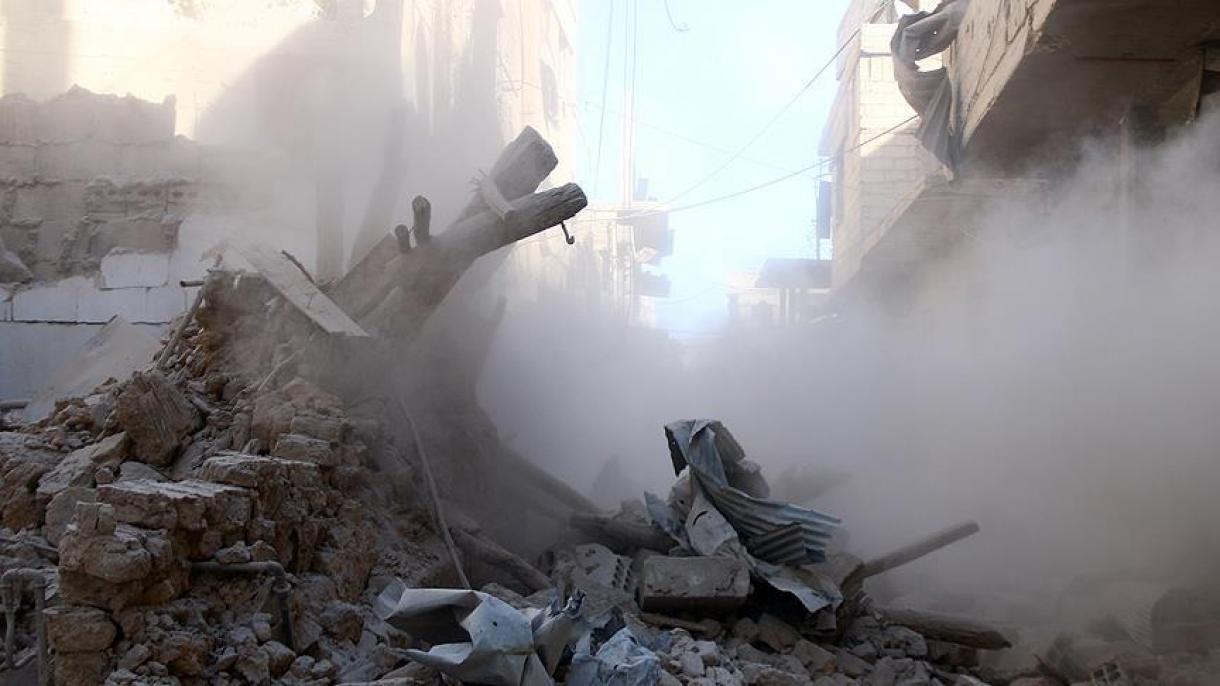 حلب میں شامی بمباری سے 45 شہری جاں بحق