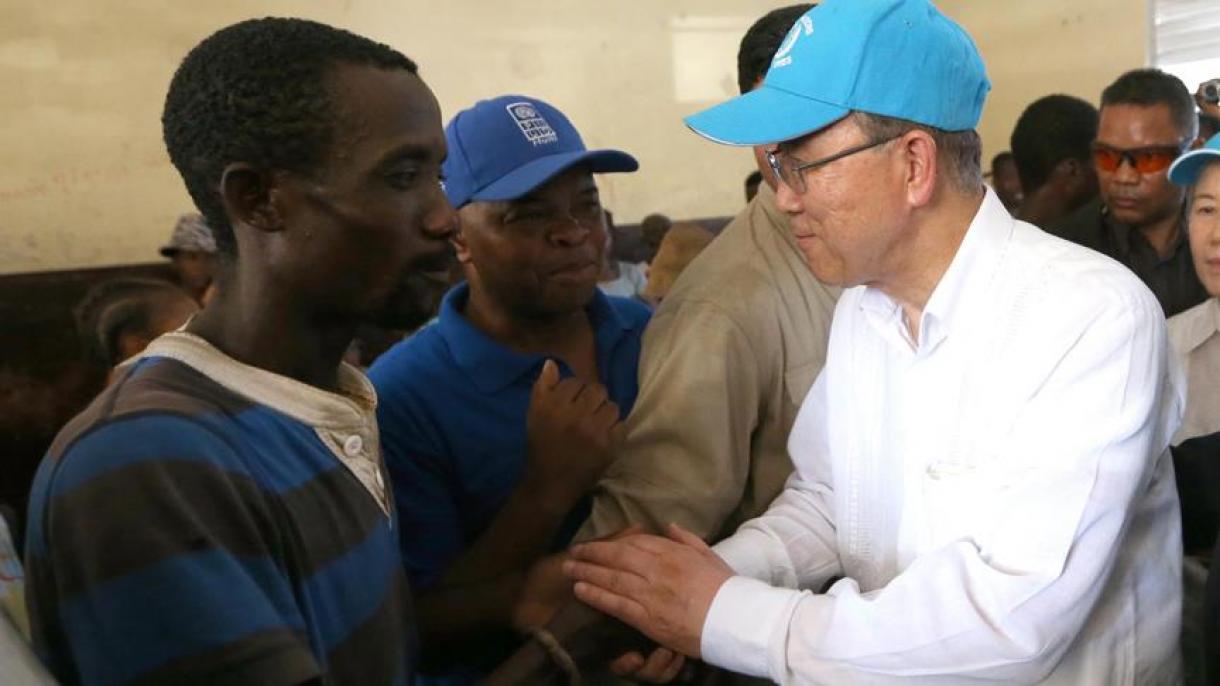 وعده کمک بان کی مون دبیر کل سازمان ملل متحد به هائیتی