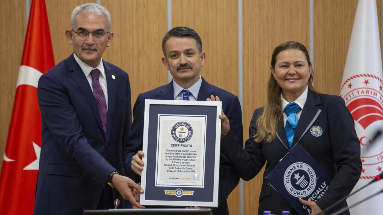Турција го собори Гинисовиот рекорд во најмногу засадени фиданки за еден час: Во Чорум за еден час се засадени 303.150 фиданки