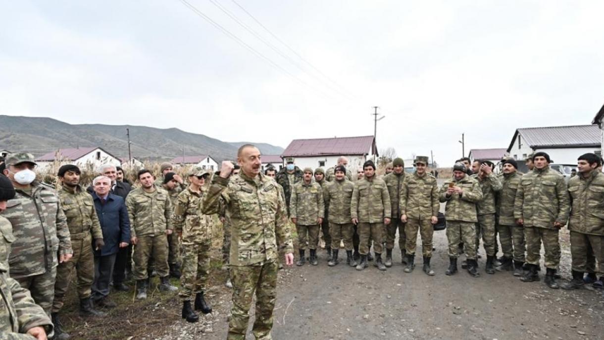 Азербејџанскиот претседател Илхам Алиев го посети ослободениот град Губадли