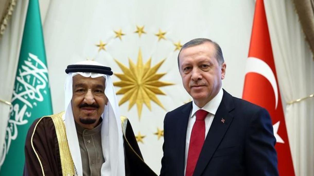 ملاقات وگفتگوی تیلفونی رییس جمهور اردوغان و ال سعود پادشاه عربستان