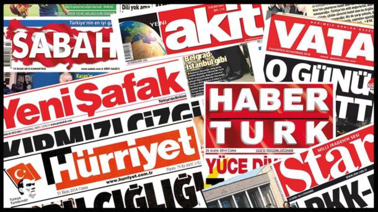 مطبوعات ترکیه چهارشنبه 4 مرداد 1396