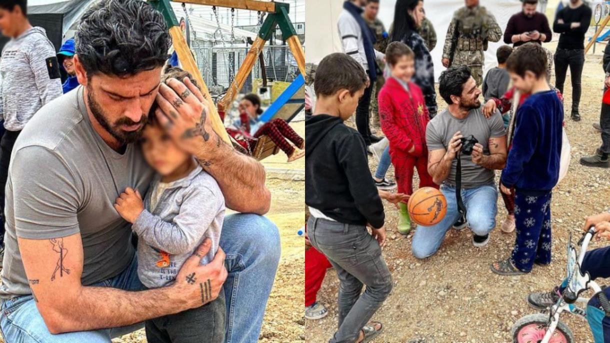 Michele Morrone in Türkiye per visitare le vittime del terremoto