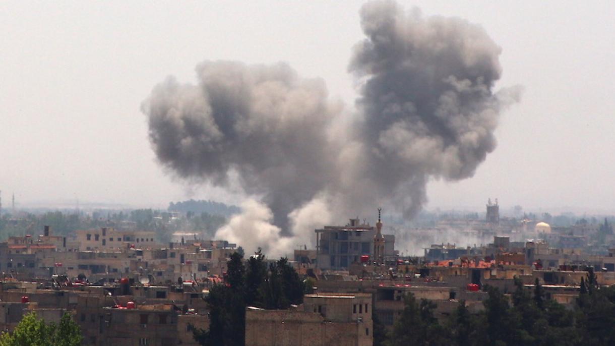 حمله اسد از زمین و هوا  به غوطه شرقی