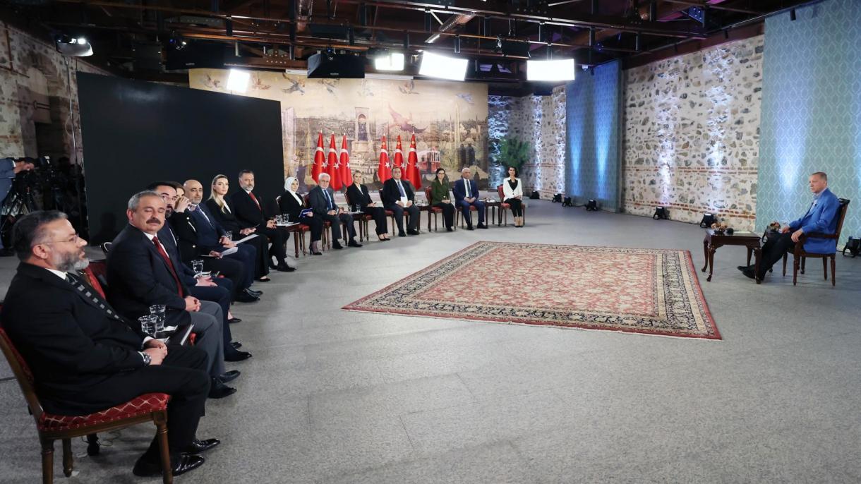 صدر ایردوان کے کئی ٹیلی ویژن چینلز کی مشترکہ نشریات میں ایجنڈے کے موضوعات پر جائزے