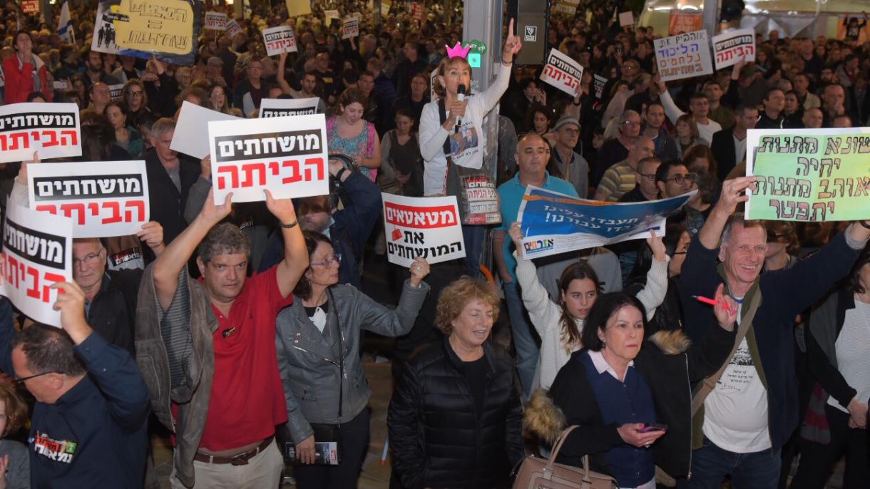 ایسرائیل‌ده، بنیامین نتانیاهویا قارشی کوتلوی اعتراض‌لار داوام ائدیر