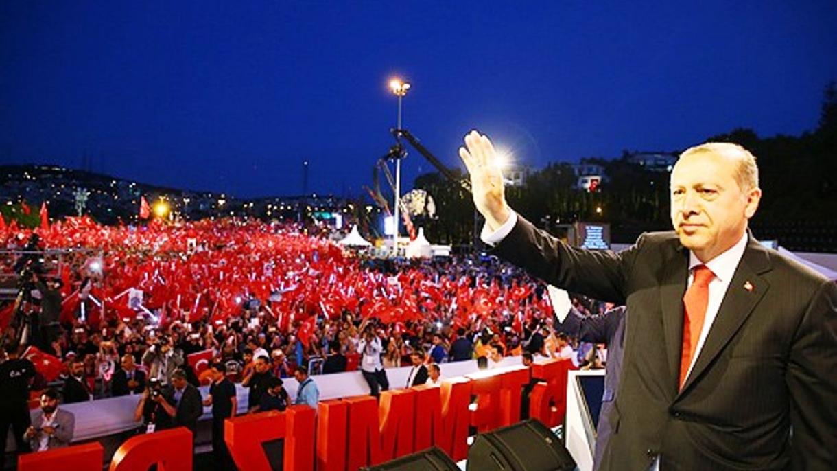 رئیس جمهور ترکیه در اولین سالگرد کودتای نافرجام سخنرانی کرد