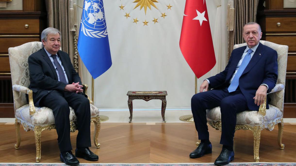 دیدار رئیس جمهور ترکیه با دبیر کل سازمان ملل در آنکارا