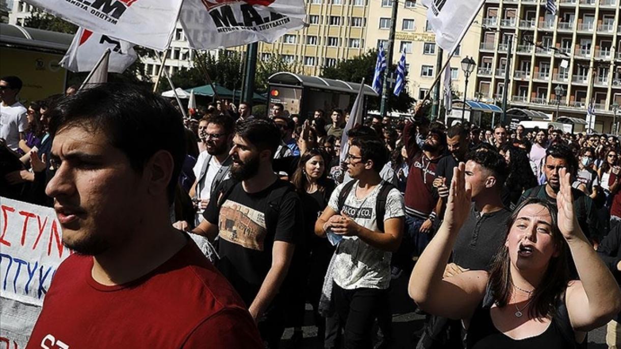 Manifestación de estudiantes en Grecia