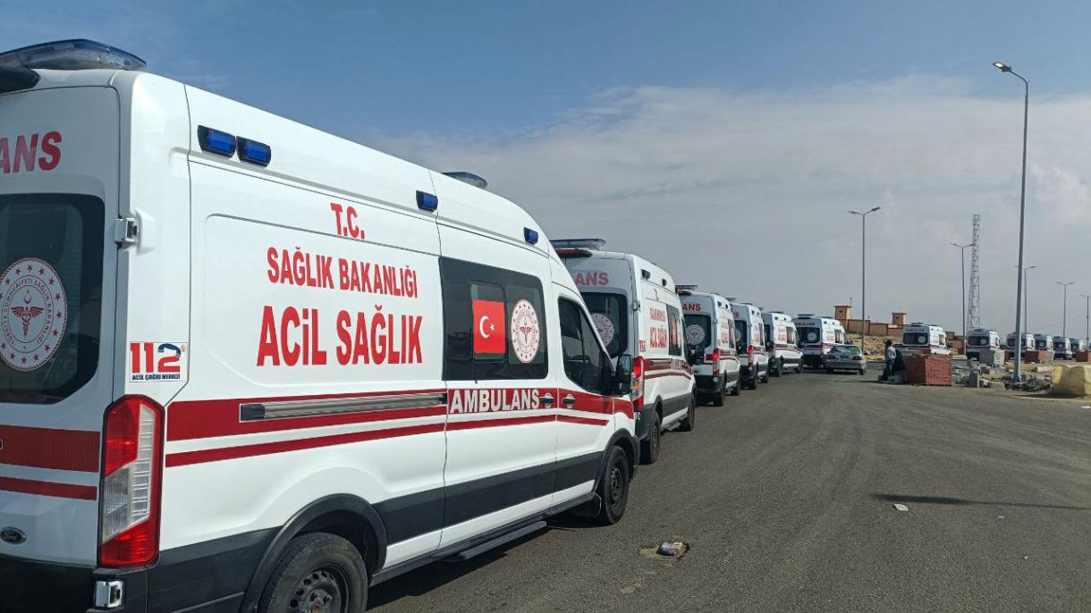 آمبولانس‌های ارسالی ترکیه عازم گذرگاه مرزی رفح شدند