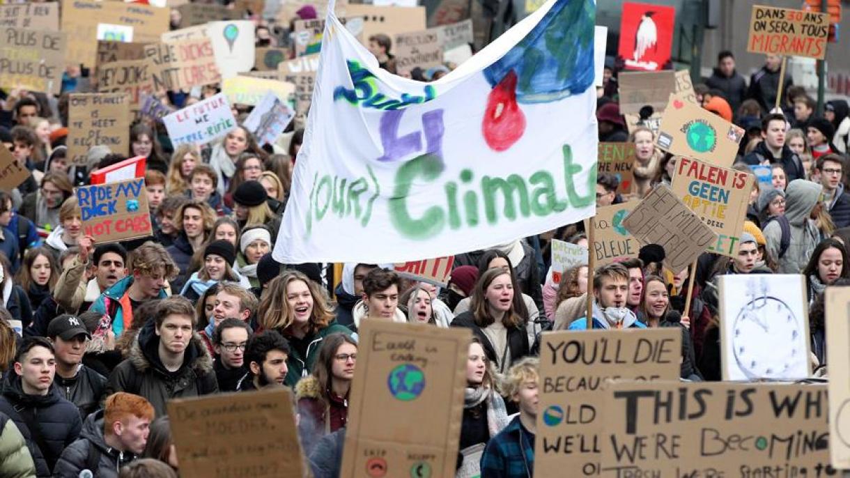 Protesto climático dos jovens em Bruxelas