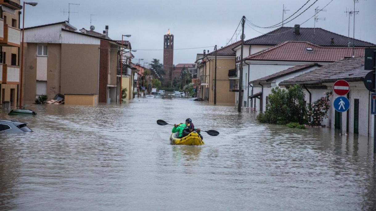 意大利中北部暴雨引发洪水