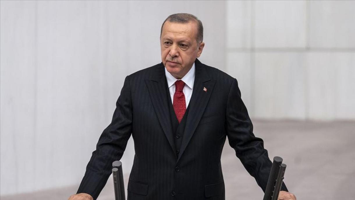 Президентът Ердоган акцентира още веднъж на пълната подкрепа за Азербайджан...