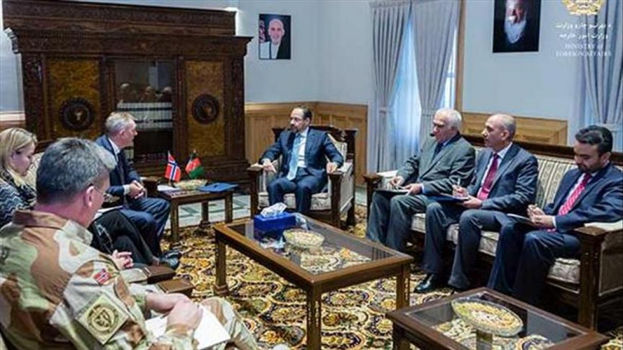 دیدار وزیر خارجه افغانستان با وزیر دفاع نروژ در کابل