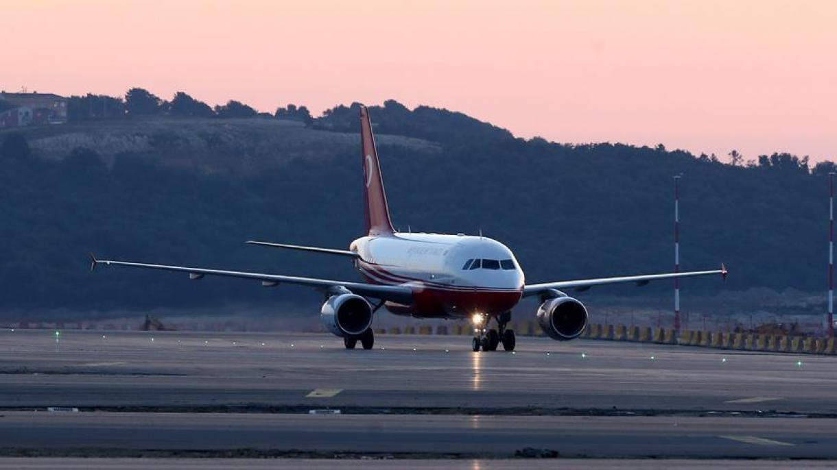 L'aereo presidenziale turco TC-TUR è atterrato sulla prima prista del terzo aereoporto