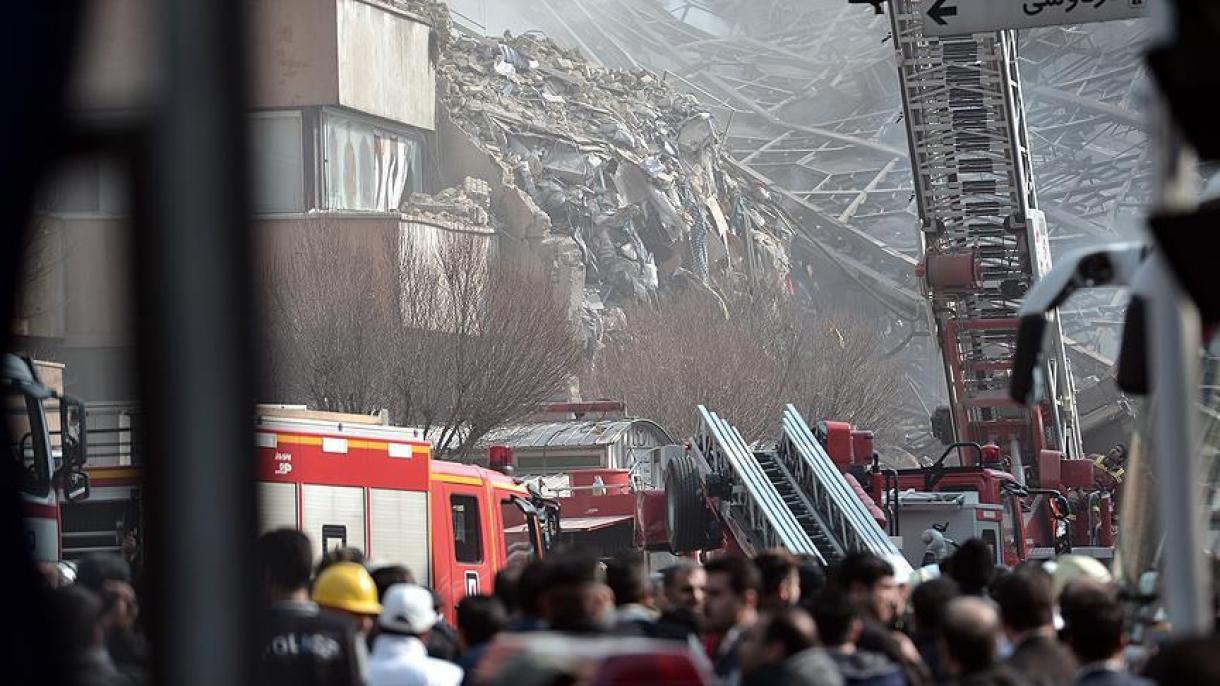 ایران میں 17 منزلہ عمارت آگ لگنے کے بعد زمین بوس،متعدد افراد ہلاک