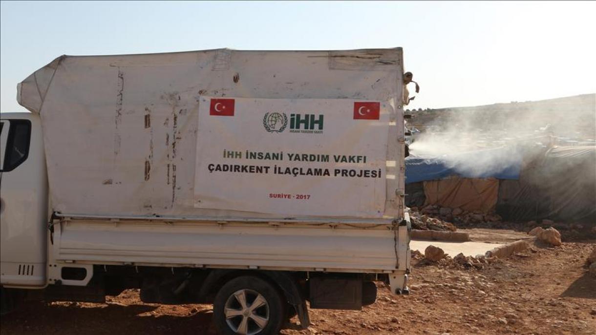 Agência de ajuda turca desinfecta mais de 200 campos de refugiados