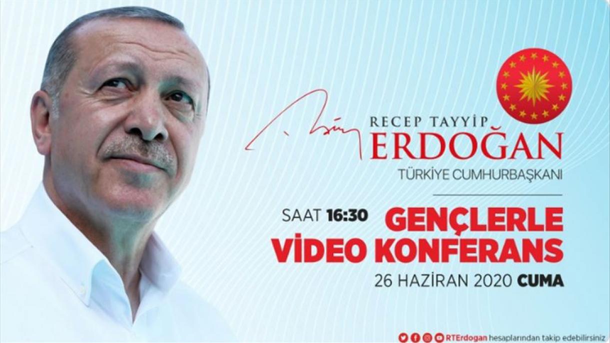 ئەردوغان ۋىدېئو كونفېرانس ۋاسىتىسى ئارقىلىق ياشلار بىلەن ئۇچرىشىدۇ