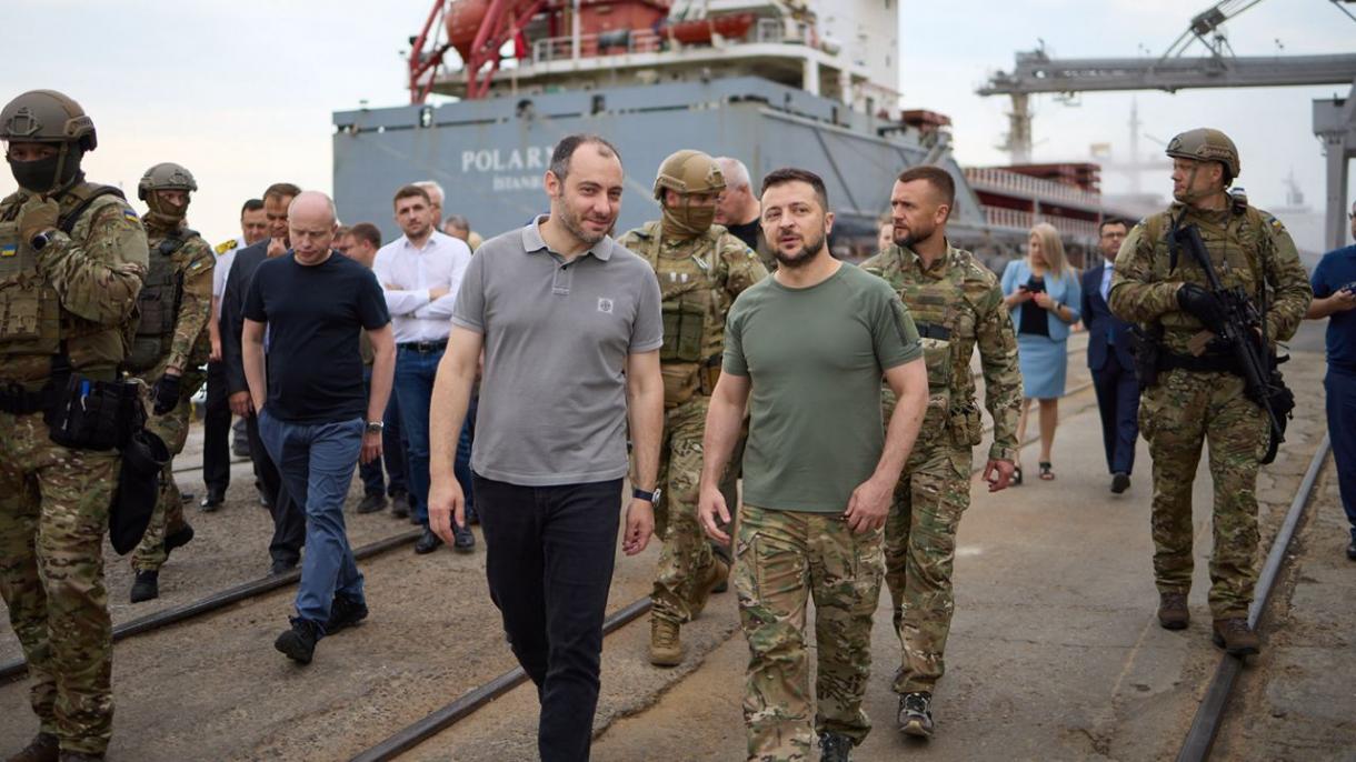 Volodimir Zelenszkij ukrán államfő:készen állunk a gabonaszállításhoz