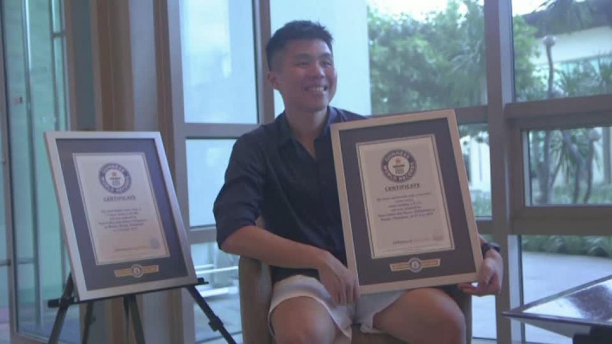 Ryan Alonzo salta su camino a ganar dos Guinness World Records